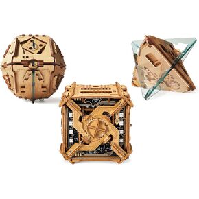 Tesla Box and Philosopher's Stone and Gravity - Free Brain Teaser Puzzle للبالغين - صندوق ألغاز الكنز الخشبي - صندوق ألغاز نقدي للهدية النقدية - لعبة الهروب من غرفة الهروب