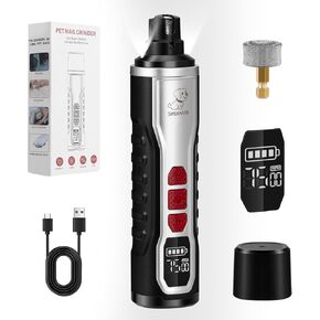 طاحونة أظافر من 5 سرعات للكلاب ، أحدث طاحونة أظافر للحيوانات الأليفة مع مصابيح LED ، مصابيح LED ، شحن غير مشهد Groom Pro Pro Pro Class الكلاب الصغيرة المتوسطة الكبيرة