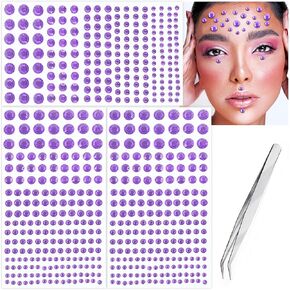 591pcs Face Gems Hair Gems Pearls, Self-Adhesive Face Jewels Eye Rhinestones 3/4/5/6/8 mm Face Gem Stick on, Halloween Makeup Gems Rave Accessories for Face Eyes Body Makeup (04.White Pearl)
