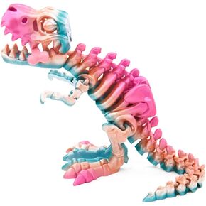 3D Printed Dinosaur with Bone Toy,Articulated Tyrannosaurus Rex, Mystery Crystal Dinosaur Decor Collectible
