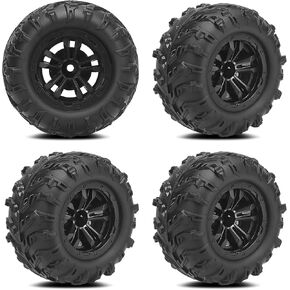 12mm Hex Hub RC Wheels and Tires, daitoku 1/16 RC Tires RC Car Wheels for SCY, MJX, WL, HBX 1/16 1/14 RC Cars