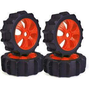 عجلات وإطارات HosiM RC عجلات سداسية بحجم 17 مم (مجموعة من 4) لسيارات RC 1/8 ، جميع التضاريس التي تم تثبيتها على 2WD 4x4 RC Monster Truck 4pcs (محور العجلة الخضراء)