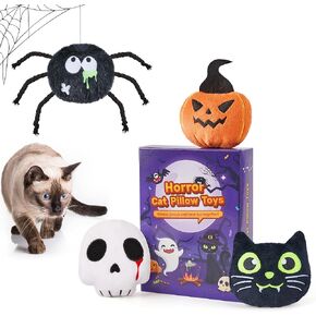 ألعاب Cat Potaroma 4 PCS مع صوت Catnip Grinkle ، توهج في لعبة Kicker Dark المظلمة الداخلية المظلمة 4.0 بوصة لجميع السلالات