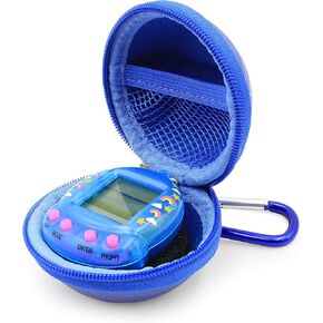 Casematix Blue Clip-on Toy Tower Case متوافق مع Tamagotchi على لعبة Pet Interactive Virtual ، و Giga Pets AR والمزيد من الحيوانات الأليفة الرقمية ، والحالة فقط
