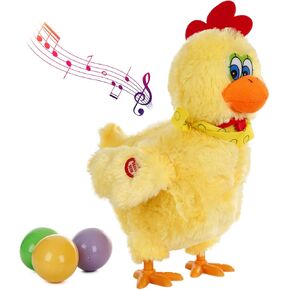 VeMee Chicken Laying Egg Toys - Electric Plush Chicken with Sound Music for Boys & Girls