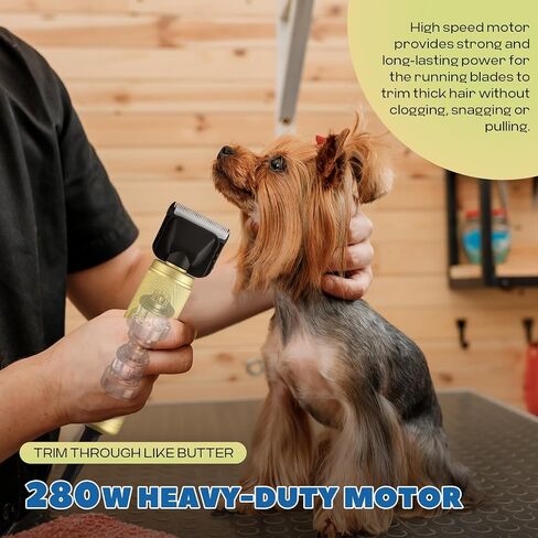 Pet Grooming Clippers 280W للمعاطف الثقيلة السميكة ، 2000-6000 دورة في الدقيقة تحكم في السرعة بدون خطوة وسلك طاقة 10 أقدام ، ضوضاء منخفضة <50dB ، مجموعة الكلاب مع شفرة إضافية قابلة للفصل (280W) in Kuwait