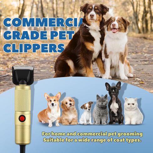 Pet Grooming Clippers 280W للمعاطف الثقيلة السميكة ، 2000-6000 دورة في الدقيقة تحكم في السرعة بدون خطوة وسلك طاقة 10 أقدام ، ضوضاء منخفضة <50dB ، مجموعة الكلاب مع شفرة إضافية قابلة للفصل (280W) in Kuwait
