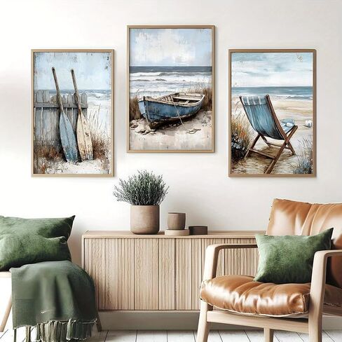 Clendo 3 Pack Diamond Art Kits - DIY 5D Beach Diamond Painting Kits for Beginners, DIY Full Drill Diamonds Painting Kits Pictures with Diamond Gem Art Home Wall Decor 12'' x16'' in Saudi Arabia