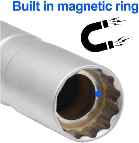 YSIL 14MM & 16MM Magnetic Swivel Spark Plug Socket 16mm Thin Wall 12-Point 3/8 Inch Drive Spark Plug Socket Removel Tool 4" Length Compatible with Most Cars Motorcycles SUVs in Saudi Arabia