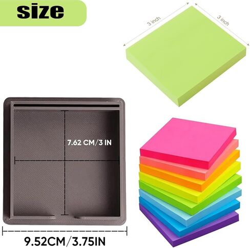 Sticky Note Stencil, Sticky Note Holder with Stencil 3x3 Sticky Note Line Stencil and Holder, Perfect for to-Do Lists, Home, Office, Sticky Notes Dispenser, Reusable Note Organizer (Black) in Saudi Arabia
