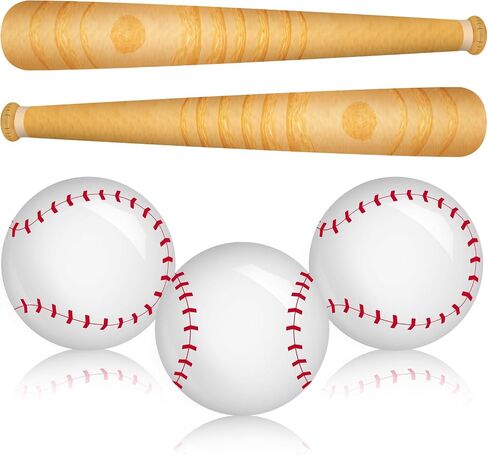 5 Pcs Inflatable Baseball Set 10.6 Inch Beach Ball and 29.5 Inch Inflatable Baseball Bat Balloon Sports Balls Set for Birthday Party Summer Outdoor Activity Beach Pool Games Decor in Saudi Arabia