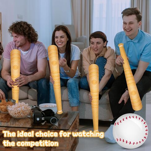 5 Pcs Inflatable Baseball Set 10.6 Inch Beach Ball and 29.5 Inch Inflatable Baseball Bat Balloon Sports Balls Set for Birthday Party Summer Outdoor Activity Beach Pool Games Decor in Saudi Arabia