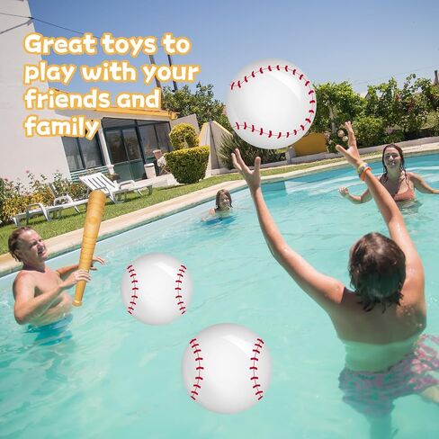 5 Pcs Inflatable Baseball Set 10.6 Inch Beach Ball and 29.5 Inch Inflatable Baseball Bat Balloon Sports Balls Set for Birthday Party Summer Outdoor Activity Beach Pool Games Decor in Saudi Arabia