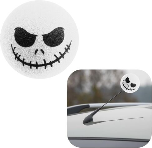 Halloween Skull Spooky Smile Car Antenna Toppers Halloween Car Decoration,Cute & Funny Antenna Balls for Cars,Antenna Toppers for Vehicles Car Accessories Fit Car Truck SUV (Green) in Saudi Arabia