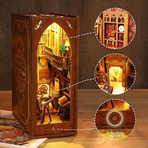 Hopgo Book Nook Kit for Adults, DIY Miniature Dollhouse Kits with LED Light, Bookend Bookshelf Insert Decor, Model Tiny House Building Kits (Pandora's Box) in Saudi Arabia