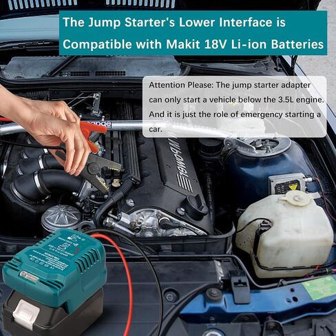 Jumper Cables for Car with Adapter for Milwaukee M18 Battery, 11AWG Cable, Jump Starting Adapter for Car Using Tool Battery Portable Jumper Cables for Car Battery to Cars, and SUVs (NO Battery) in Saudi Arabia