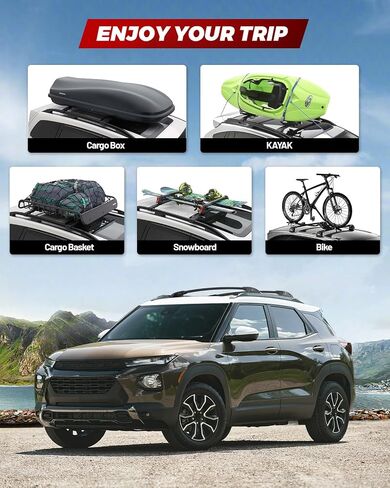 Lockable Car Roof Rack Cross Bars Compatible with Chevrolet Traverse 2022-2024,Aluminum Crossbars for Roof Rack Cargo Carrier Bag Bike Canoe Kayak,Chevrolet Traverse Accessories in Saudi Arabia
