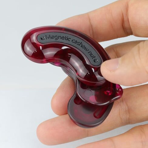 Magnetic Fidget Slider Toy, Cashew Nuts Design, 3-Layer Structure, Aviation Grade PC, 1.9 x 1 x 0.75 inches (Dark Red) in Saudi Arabia