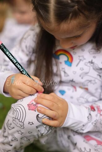 Tiko & Hayko HAND PAINTED HOMEWEAR SET/COLORING PAJAMAS SET FOR BOY AND GIRL in Saudi Arabia