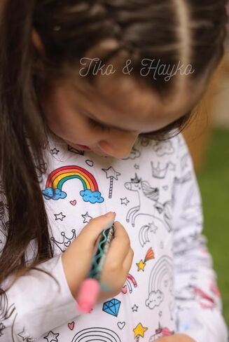 Tiko & Hayko HAND PAINTED HOMEWEAR SET/COLORING PAJAMAS SET FOR BOY AND GIRL in Saudi Arabia