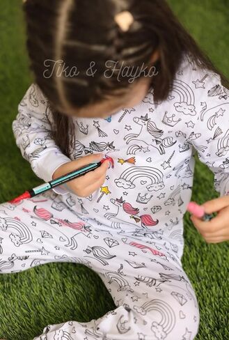 Tiko & Hayko HAND PAINTED HOMEWEAR SET/COLORING PAJAMAS SET FOR BOY AND GIRL in Saudi Arabia