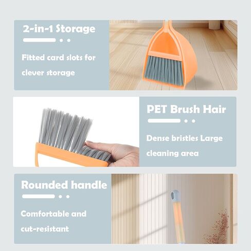 Mini Broom with Dustpan for Kids,Little Housekeeping Helper Set (Light Blue) in Kuwait