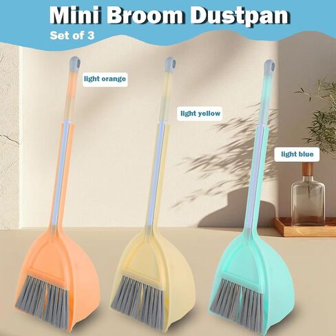 Mini Broom with Dustpan for Kids,Little Housekeeping Helper Set (Light Blue) in Kuwait