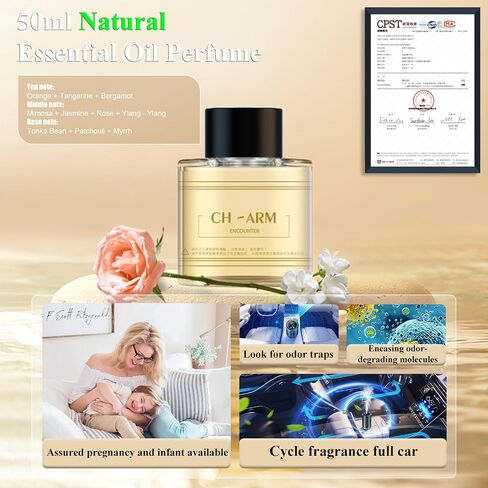Smart Car Air Freshener Diffuser, Waterless Car Diffuser for Essential Oils with Star Projector, Music Rhythmic Light, Auto On/Off, Adjustable Concentration, Built-in Battery (Cerulean Ocean) in Saudi Arabia