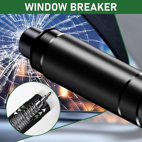 عبوة من قطعتين من مطرقة أمان السيارة، ومطرقة آمنة لكسر النوافذ في ثانية واحدة، وقاطع حزام الأمان وأداة الهروب في حالات الطوارئ لكسر الزجاج (أحمر) in Kuwait