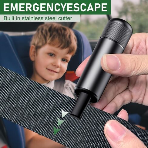 عبوة من قطعتين من مطرقة أمان السيارة، ومطرقة آمنة لكسر النوافذ في ثانية واحدة، وقاطع حزام الأمان وأداة الهروب في حالات الطوارئ لكسر الزجاج (أحمر) in Kuwait