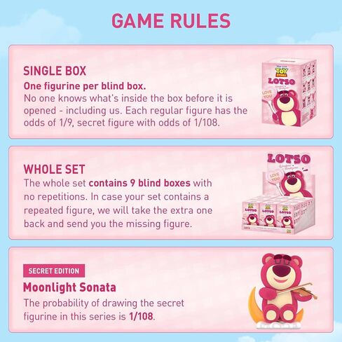 POP MART Disney/Pixar Lotso Wondrous Rendezvous Series Figures, 9PCs Blind Box Figures, Random Design Action Figures Collectible Toys Home Decorations, Holiday Birthday Gifts, Whole Set in Saudi Arabia