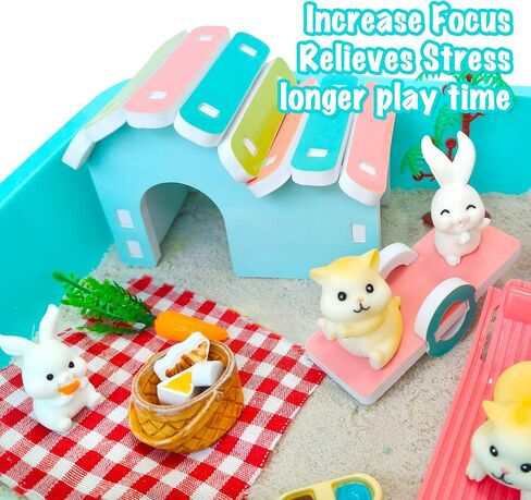 Pet Sensory Bin,Hamster and Rabbit Habitat,Animal Sensory Sand Kit for Boys and Girls, Pet Sensory Toys,Summer Beach Toys, Sandbox Play Set for Toddler Ages 3 4 5 6 7 8 in Saudi Arabia