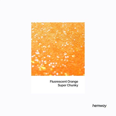 Hemway Premium Ultra Sparkle Glitter Multi Purpose Metallic Flake for Arts Crafts Nails Cosmetics Resin Festival Face Hair - Fluorescent Orange - Super Chunky (1/8" 0.125" 3mm) 100g / 3.5oz in Saudi Arabia