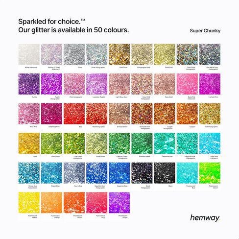 Hemway Premium Ultra Sparkle Glitter Multi Purpose Metallic Flake for Arts Crafts Nails Cosmetics Resin Festival Face Hair - Fluorescent Orange - Super Chunky (1/8" 0.125" 3mm) 100g / 3.5oz in Saudi Arabia