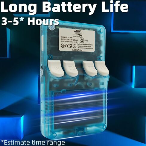 R36S Handheld Game Console 3.5-in 640*480 IPS OCA Screen 3200mAh ArkOS RK3326 Cyan Transparent-64GBVer. in Saudi Arabia