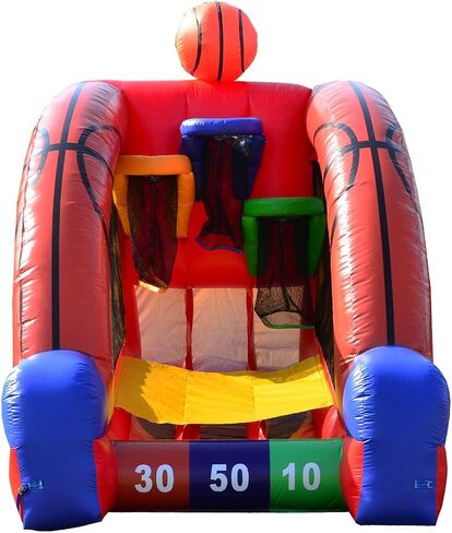 JumpOrange Inflatable Basketball Game (with Blower and Foam Basketballs), Kids and Adults, Commercial Grade, Rental Game, Hoop Shot Target, Toss Game, Outdoor Indoor, Blow Up, 15oz PVC Vinyl, <90 LBS in Saudi Arabia
