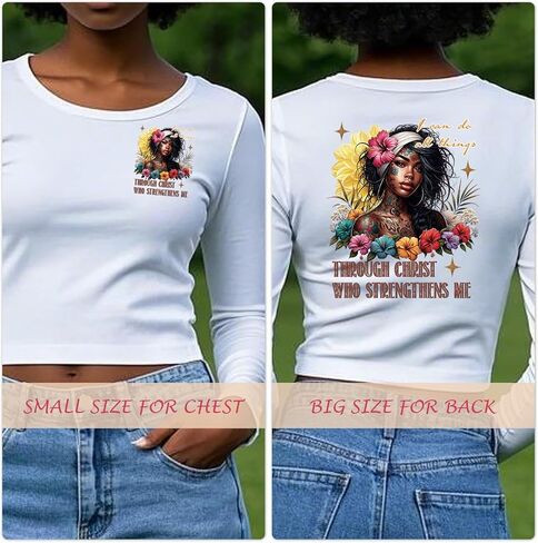 تحويلات DTF جاهزة للضغط - 30 بكسل الفتيات السوداء الحديد على التحويلات إلى tshirts ، ونقلت ملهمة الحديد على بقع الشارات ، نقل الحرارة الأمريكيين من أصل أفريقي ل DIY جينز أكياس القبعات in Kuwait