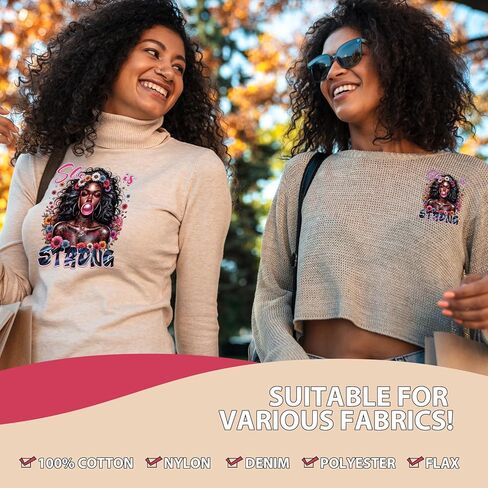 تحويلات DTF جاهزة للضغط - 30 بكسل الفتيات السوداء الحديد على التحويلات إلى tshirts ، ونقلت ملهمة الحديد على بقع الشارات ، نقل الحرارة الأمريكيين من أصل أفريقي ل DIY جينز أكياس القبعات in Kuwait