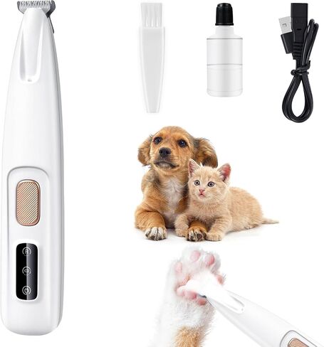 Upgraded Dog Paw Trimmer, Paw Trimmer for Dogs, Rechargeable Pet Shaver with LED Light, Low Noise Pet Hair Clippers for Paws Eyes Ears Face Rump (Pink) in Saudi Arabia
