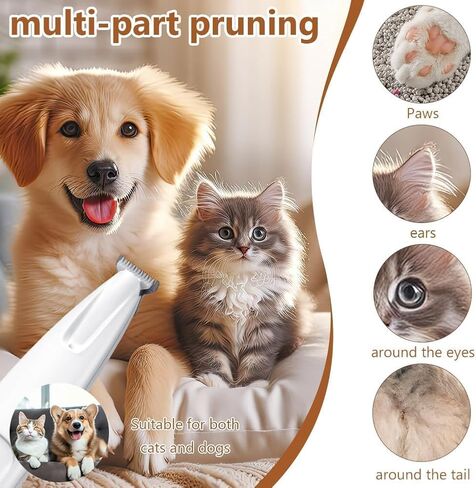 Upgraded Dog Paw Trimmer, Paw Trimmer for Dogs, Rechargeable Pet Shaver with LED Light, Low Noise Pet Hair Clippers for Paws Eyes Ears Face Rump (Pink) in Saudi Arabia