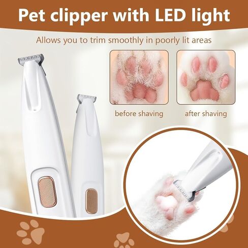 Upgraded Dog Paw Trimmer, Paw Trimmer for Dogs, Rechargeable Pet Shaver with LED Light, Low Noise Pet Hair Clippers for Paws Eyes Ears Face Rump (Pink) in Saudi Arabia