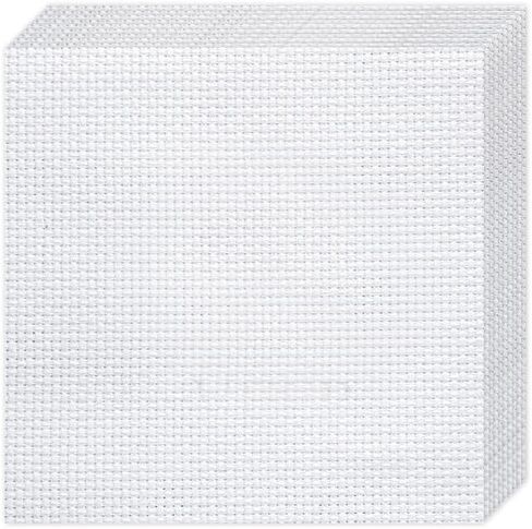 10 PCS Aida Cloth 14 Count Cross Stitch Fabric, Pre-Cut White Squares Fabric for Craft Embroidery, Handmade Needlework, DIY Handicrafts (5.9×5.9 Inch) in Saudi Arabia