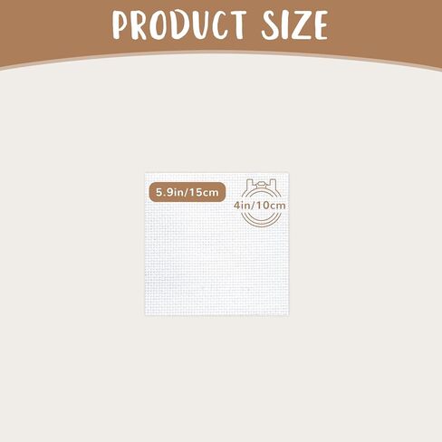 10 PCS Aida Cloth 14 Count Cross Stitch Fabric, Pre-Cut White Squares Fabric for Craft Embroidery, Handmade Needlework, DIY Handicrafts (5.9×5.9 Inch) in Saudi Arabia