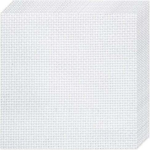 10 PCS Aida Cloth 14 Count Cross Stitch Fabric, Pre-Cut White Squares Fabric for Craft Embroidery, Handmade Needlework, DIY Handicrafts (5.9×5.9 Inch) in Saudi Arabia