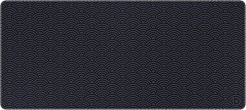 Black Waves Deskpad Full XL Gaming Desk Mat Gamer Desk Pad with Stitched Edges 5mm Thick Non-Slip Water-Resistant Rubber Laptop Computer Mousepad for Office and Home - 35.4 x 15.7 in in Saudi Arabia