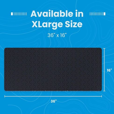 Black Waves Deskpad Full XL Gaming Desk Mat Gamer Desk Pad with Stitched Edges 5mm Thick Non-Slip Water-Resistant Rubber Laptop Computer Mousepad for Office and Home - 35.4 x 15.7 in in Saudi Arabia
