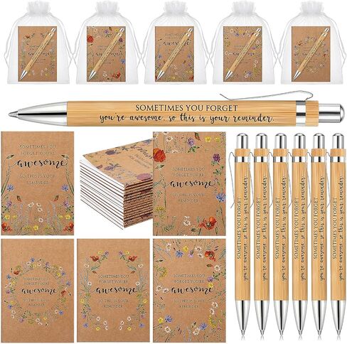 20 Sets Mother's Day Gifts for Women Bulk Inspirational Flower Notepads Coworker Employee Teacher Appreciation Motivational Notebook Ballpoint Pens with Organza Bag for Cna Nurse Graduation in Saudi Arabia