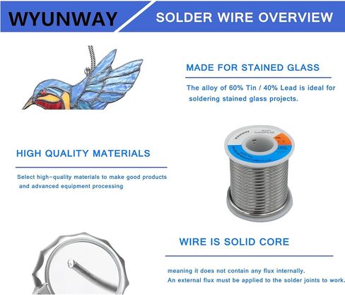 60/40 solder for stained glass solder wire (450g(1LB)，1/8"(3mm) Dia in Kuwait