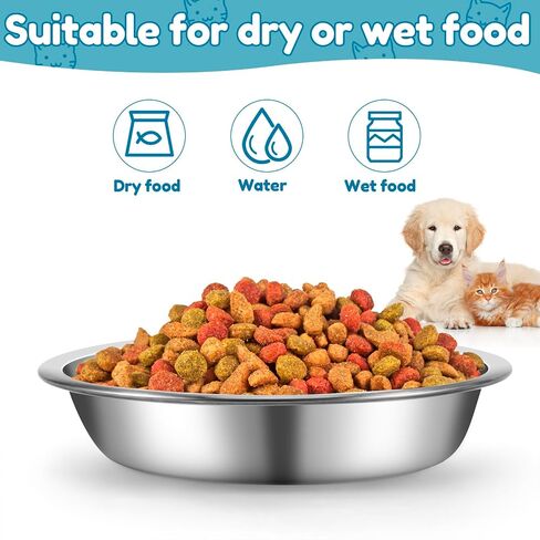 12 PCS Stainless Steel Cat Bowls,5.5 In Shallow Wide Cat Food Dishes,Whisker Fatigue Relief Cat Food Bowls,Replacement Basic Cat Plates for Elevated Stand,Metal Cat Bowls for Small Dogs&Cats in Saudi Arabia