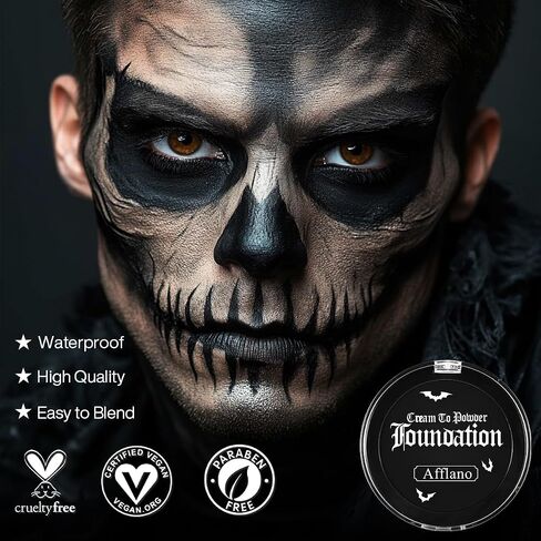مكياج الطلاء الأسود أبيض أحمر مهرج ، De'lanci Halloween Makeup Kit Profession in Kuwait